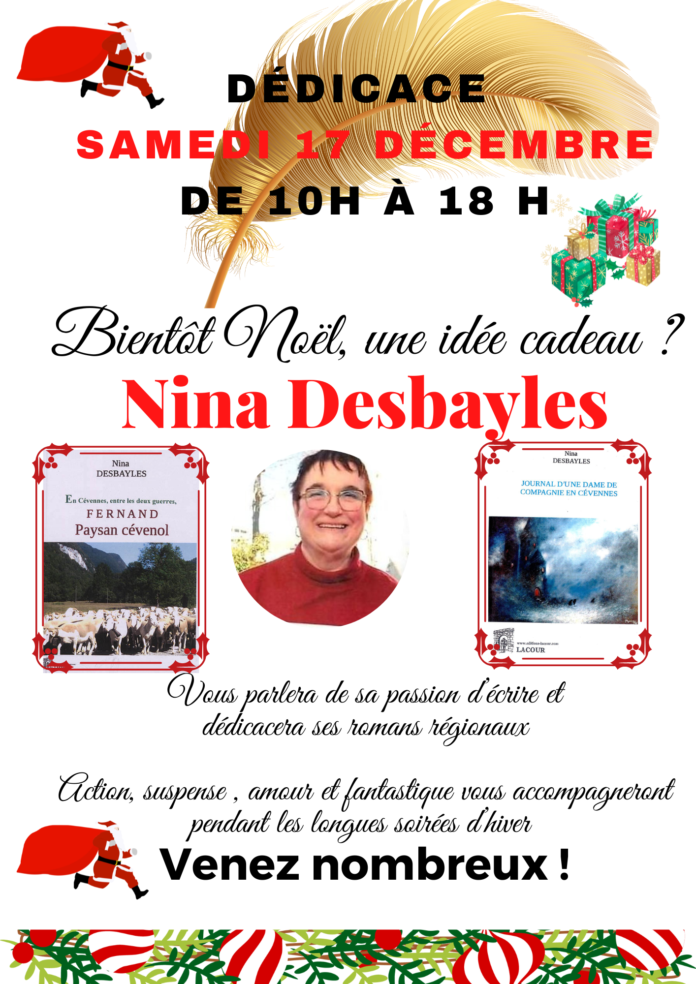 Nina_Desbayles_Ddicace_samedi_17_Dcembre_de_10H__18_H Les Éditions Lacour-Ollé - Signature Mercredi 17 Décembre: Nina Desbayles